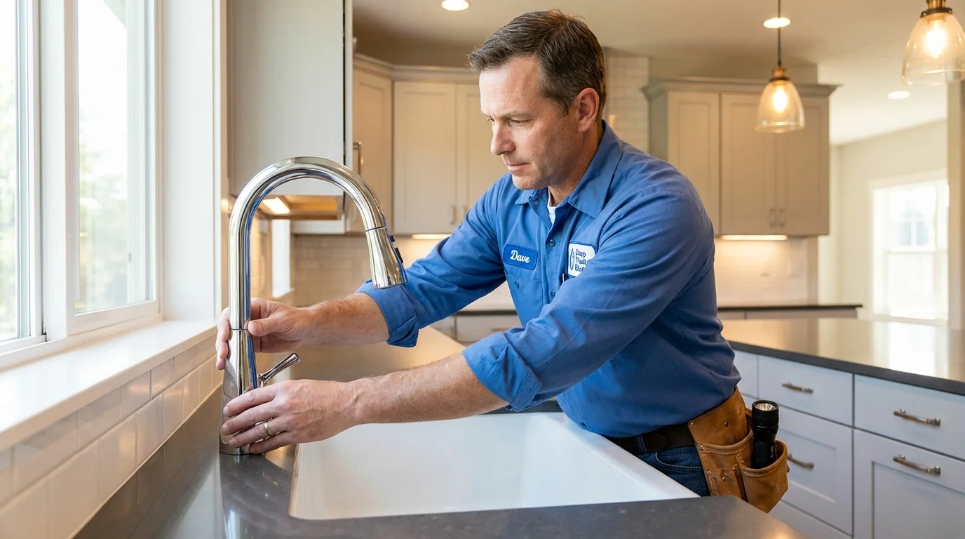 Kitchen faucet installation by Johns Plumbing LLC in Hoisington